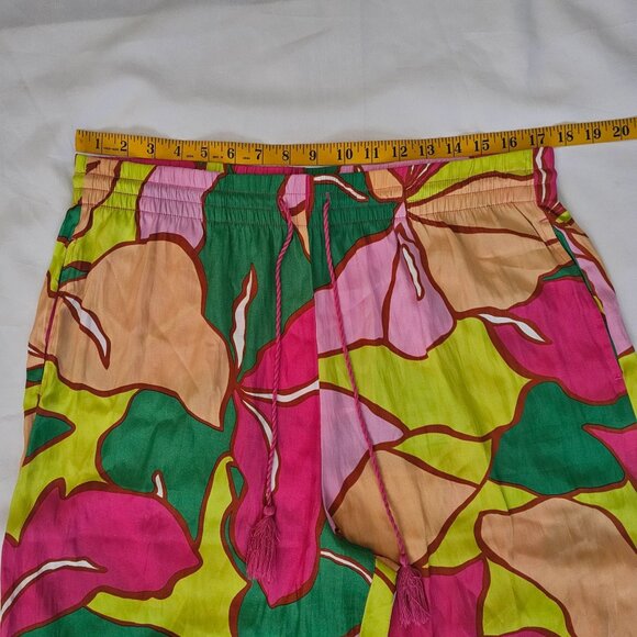 C&C California Multicolor Floral Tropical Wide-Leg Beach Pants Women's Small - Picture 7 of 10